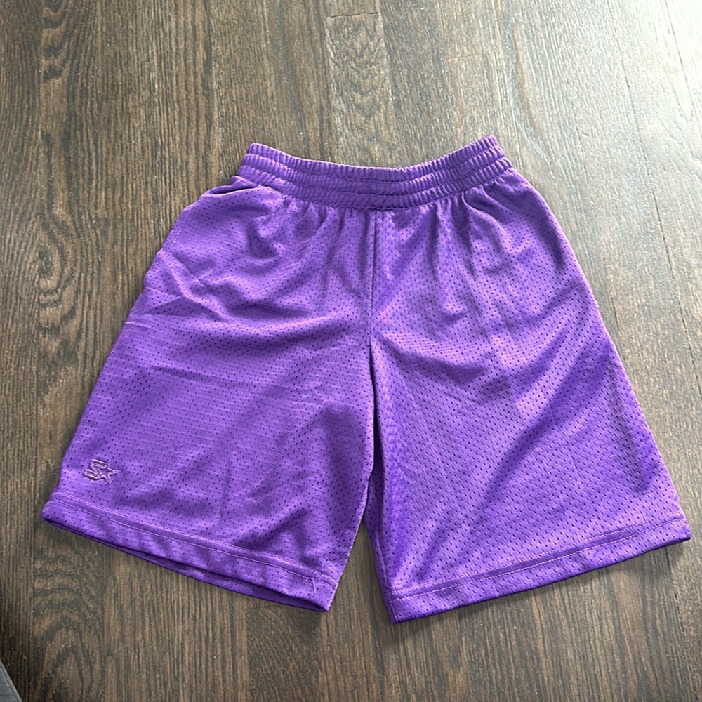 Purple starter shorts, size medium